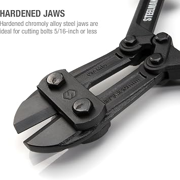 STEELMAN Folding Bolt Cutter with Ergonomic Handles, 18-inch, Cuts Bolts and Locks, Steel Construction, Non-Slip Grip