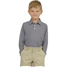IBCOOL Athleisure Wear Sun Protective UPF 50+ Icefil Cooling-Youth Mini Check Print Long Sleeve Polo - 95754B