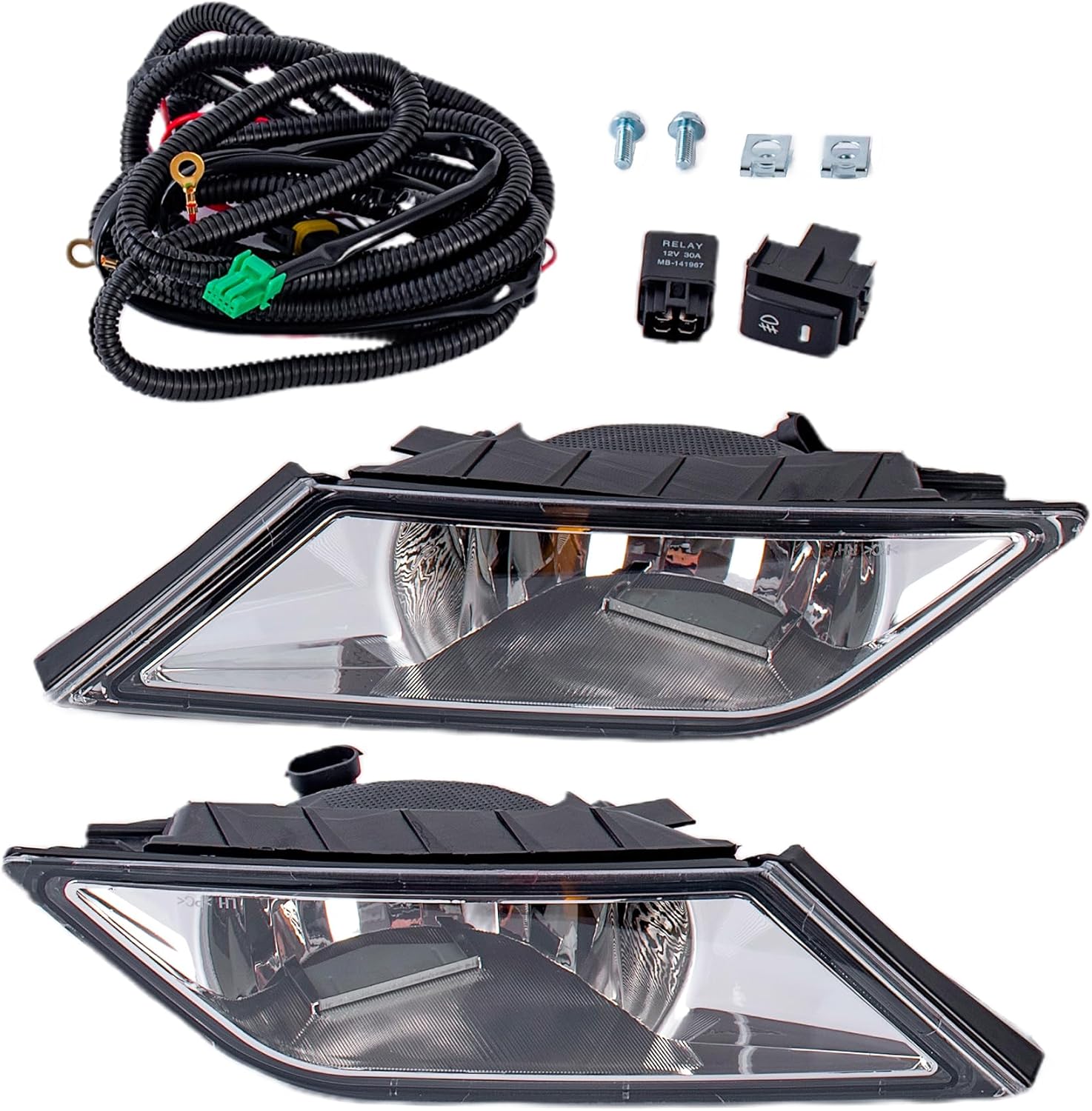 Fog Lamps Replacement for 2011-2013 Honda Odyssey ‎LX/EX/EXL/EX-L Driving Bumper Fog Light Kit with Wire Switch HO2593129 HO2592129