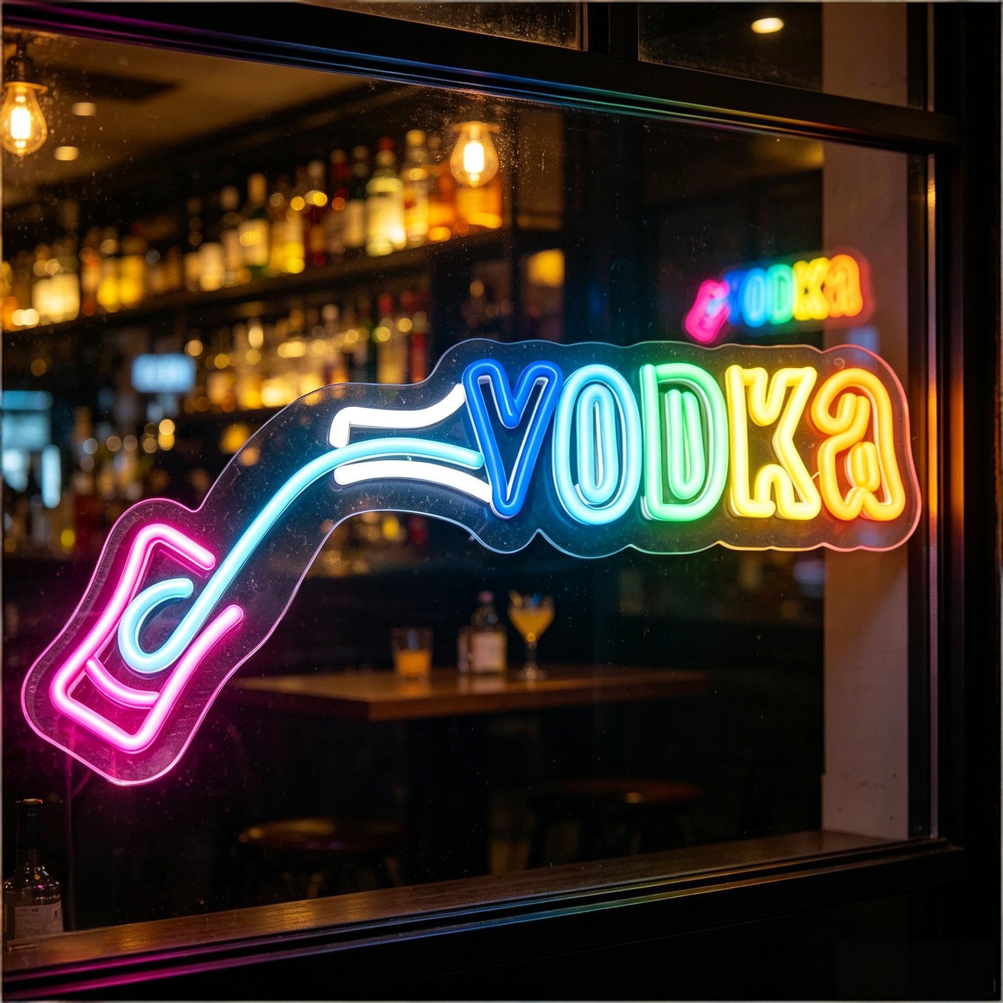 Liquor Bottle LED Neon Sign, USB Powered Decorative Neon Light for Bar Party Home Living Room Drink Themed Wall Table Decor, 16.9 x 3.9 In
