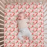 The Peanutshell Strawberry Sweet 3-Piece Baby Girl Crib Bedding Set – Pink Nursery Bedding, Crib Comforter & Decor for Newborns and Toddlers