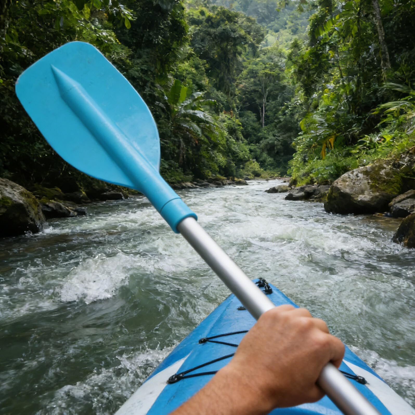 Pagaia Telescopica di Emergenza Antiscivolo per Kayak e Piccola Barca, Pagaia Pieghevole Regolabile per Rafting e Canoa, Accessorio Portatile Leggero per attività Outdoor sul