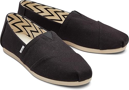 Miniatura 5 de TOMS Zapatos clásicos de lona para mujer, Lona negra de algodón reciclado, 7