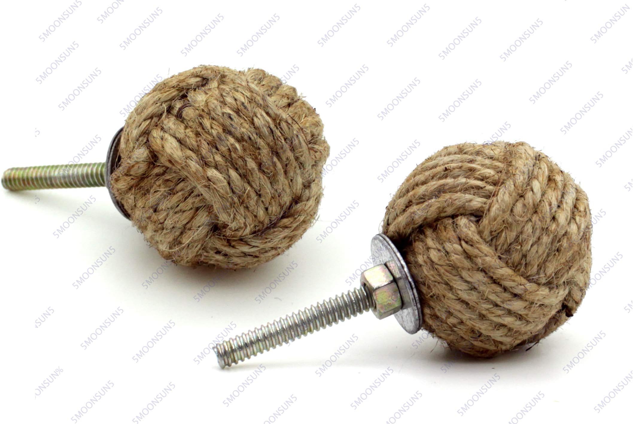 5MOONSUN5's Jute Rope Shelves/Cabinet Drawer Pulls Knobs (2)