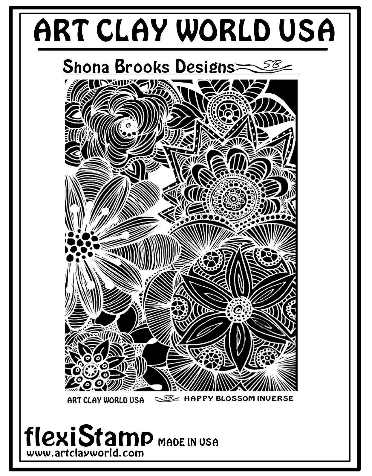 FlexiStamps Texture Sheet Shona Brooks Happy Blossom Inverse Design - 1 pc.