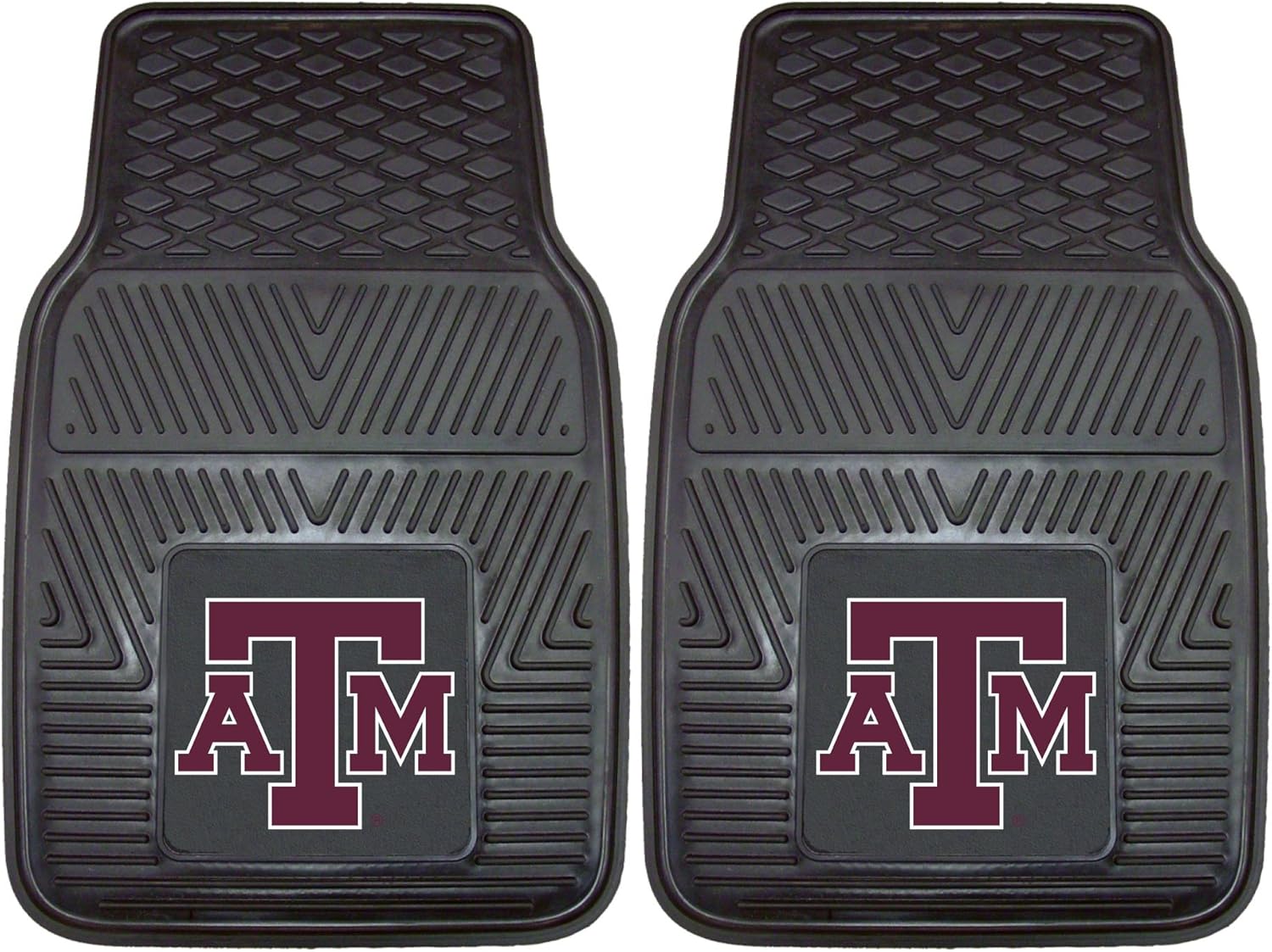 FANMATS 8767 Texas A&M Aggies 2-Piece Heavy Duty Vinyl Car Mat Set, Front Row Floor Mats, All Weather Protection, Universal Fit, Deep Resevoir Design