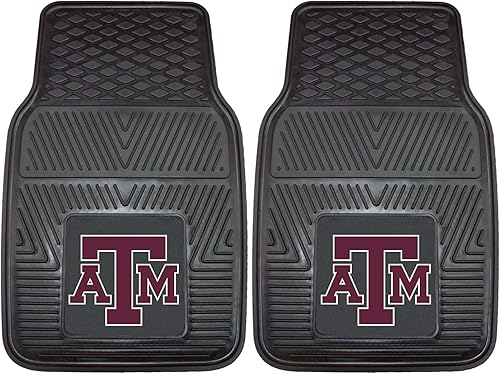 FANMATS 8767 Texas A&M Aggies - Juego de 2 alfombrillas de vinilo resistentes para automóvil, alfombrillas de primera fila, protección para todo