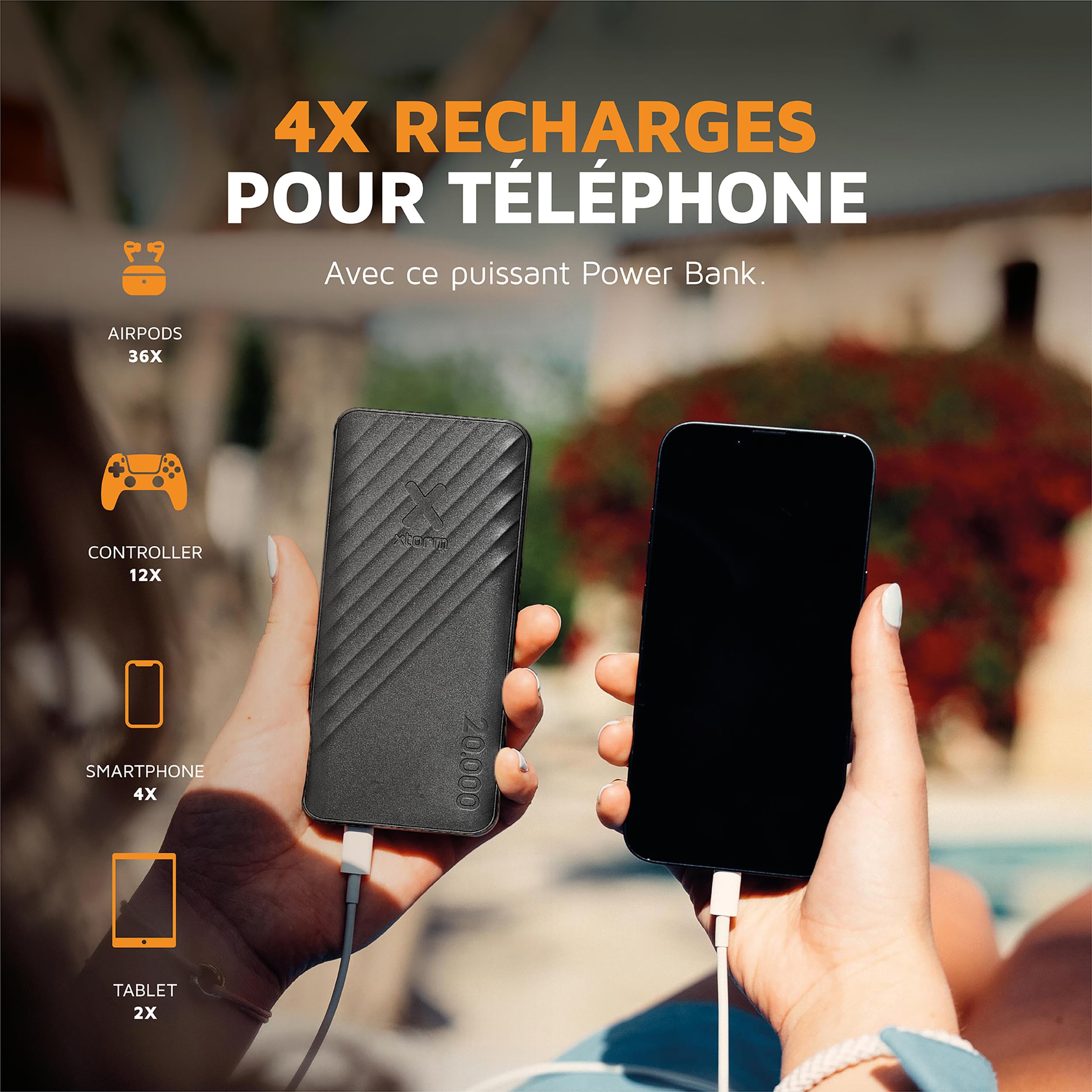 Powerbank Xtorm Go2-20 000 mAh - 1x USB-A - 1x USB-C - Batterie puissante - Batterie Portable pour iPhone et Samsung - Technologie Durable - Charcoal Black