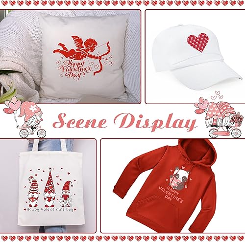 Miniatura 7 de Containlol 12 hojas de parches para planchar para el día de San Valentín, calcomanías de transferencia de calor, gnomo de corazón, amor, calcomanías