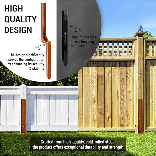 Miniatura 5 de Kit de reparación de postes de cerca, poste de acero resistente, poste de anclaje de poste de tierra para reparación, poste de valla de madera roto