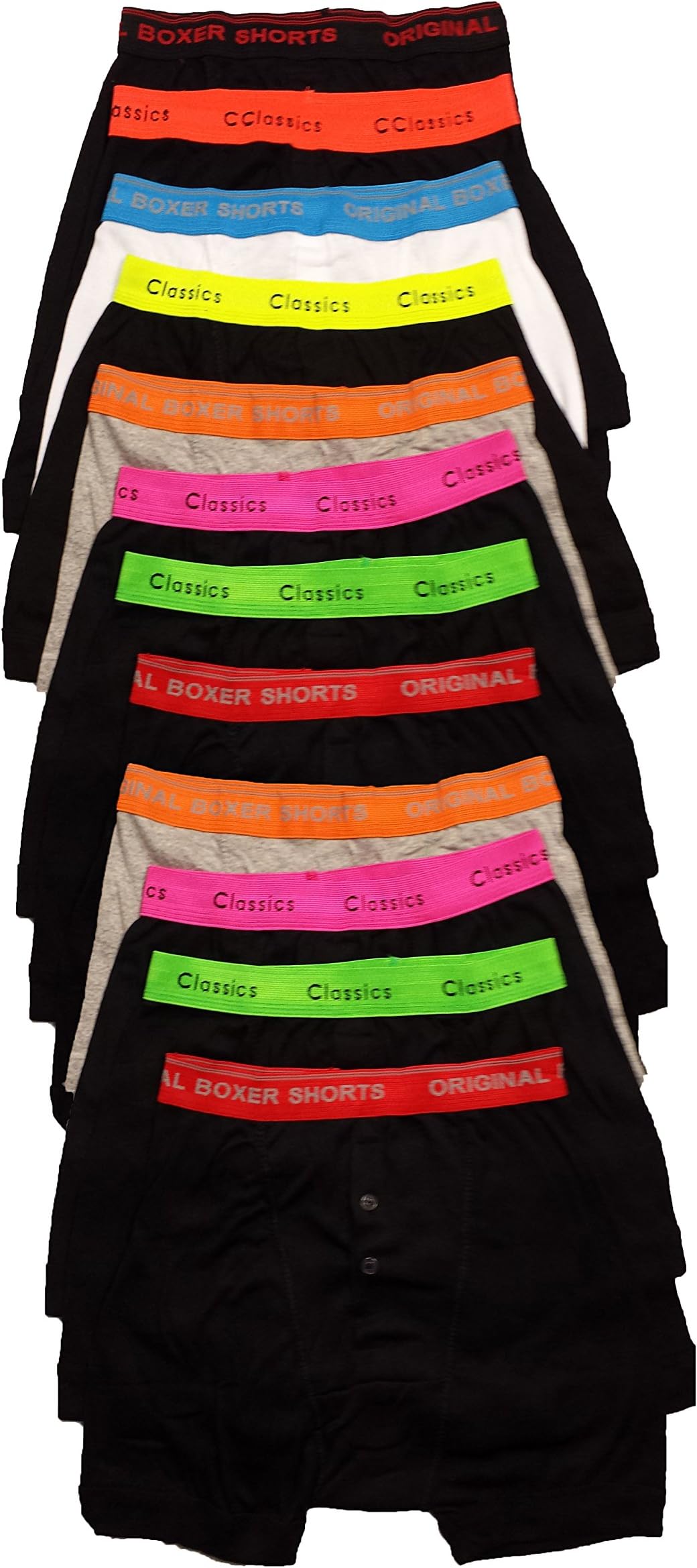 Sockstack 12 Pairs Mens Boxer Shorts Designer Black Fashion Band Underwear