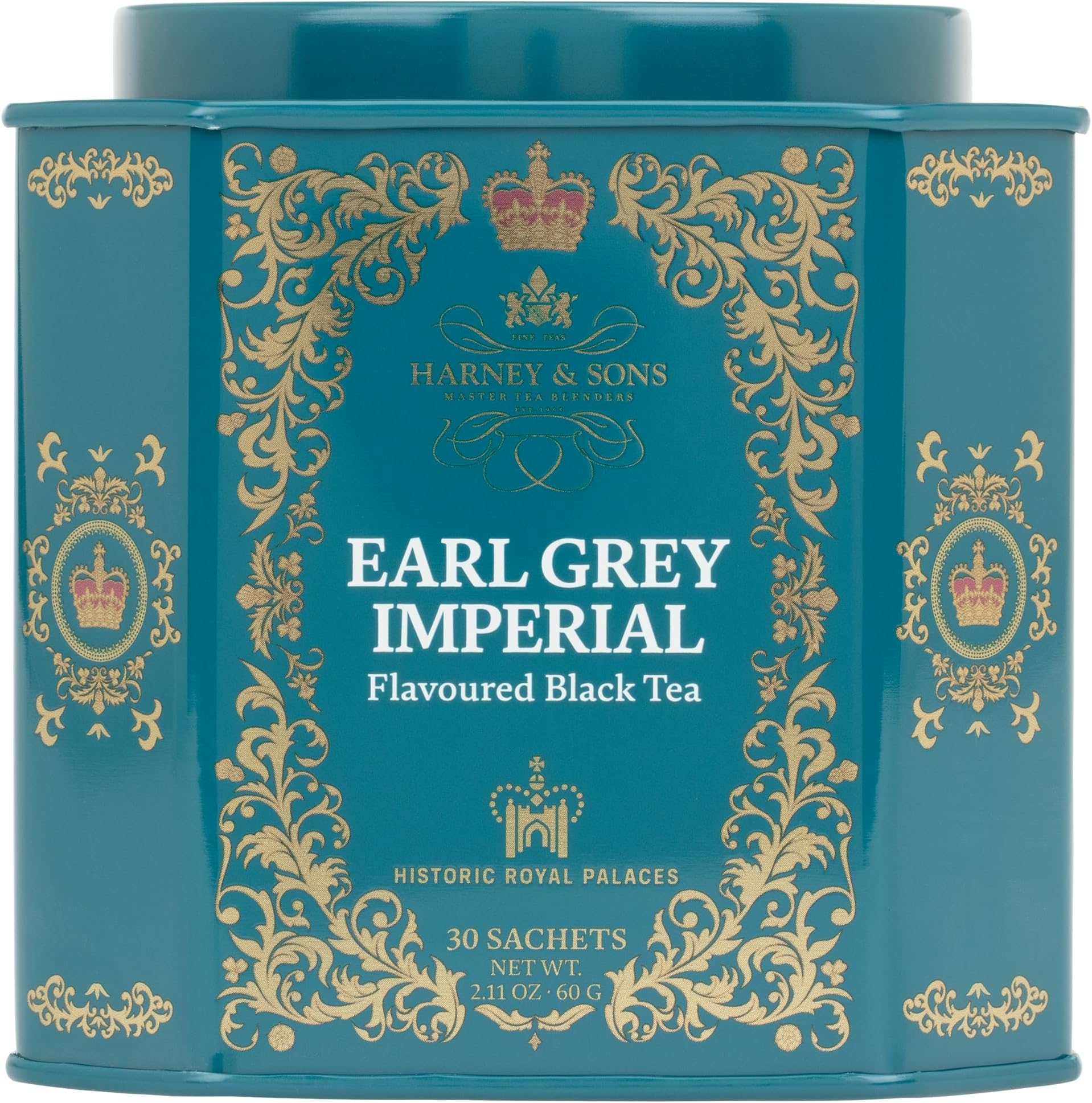 Harney And Sons Earl Grey Imperial, Flavored Black 30 Sachets Per Tin