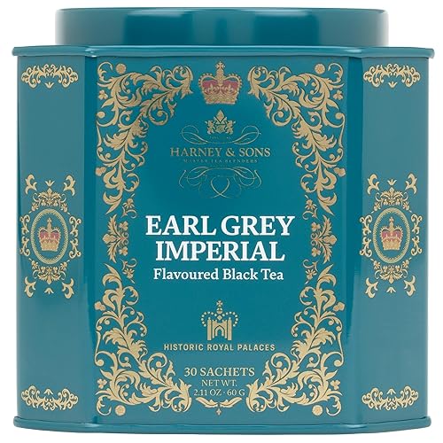 Harney & Sons Earl Grey Imperial Tea Tin - Fine Black Tea with Natural Bergamot - 2.35 Ounces, 30 Sachets