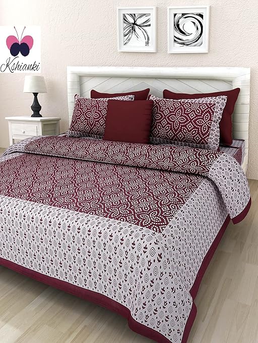 KSHIANKI Brand Bedsheets Rajasthani Jaipuri Traditional Printed ,180