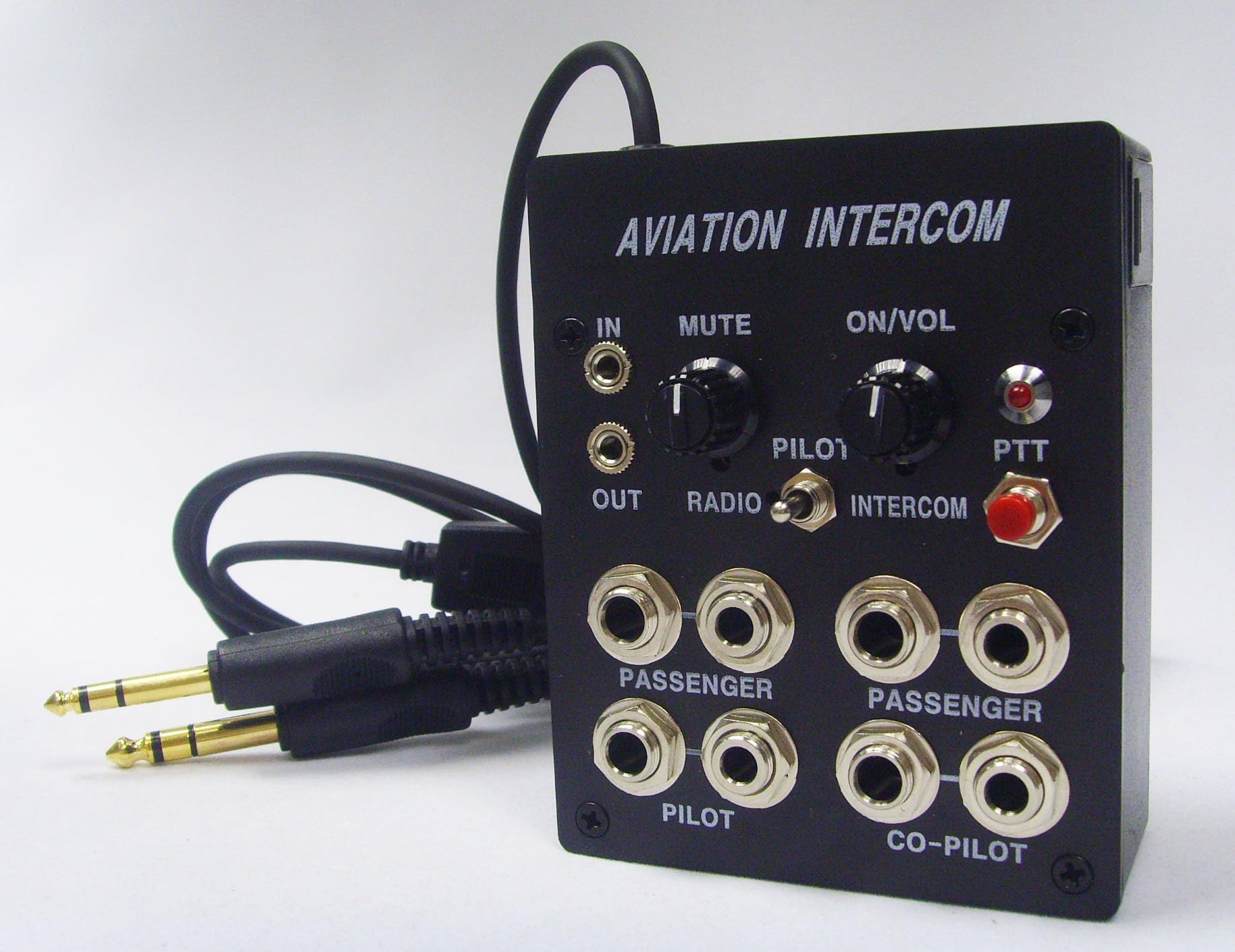 SkyLite 4-Places Aviation Intercom with PTT Switch