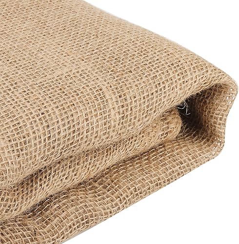 Miniatura 5 de SENJEOK Rollo de tela de arpillera natural de 40 pulgadas x 23 pies, tela de arpillera de yute de 7.6 yardas, camino de mesa de arpillera de