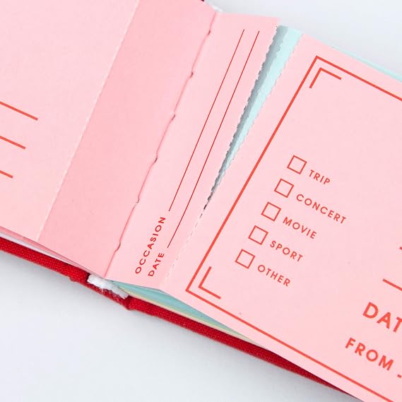 Suck UK Coupon Book | Blank Tickets for Events | DIY Voucher Card | Retro Design Novelty Gift | Date Night Cards for Him & Her | Personalized Coupons | Hard Cover Custom Birthday Gift Vouchers