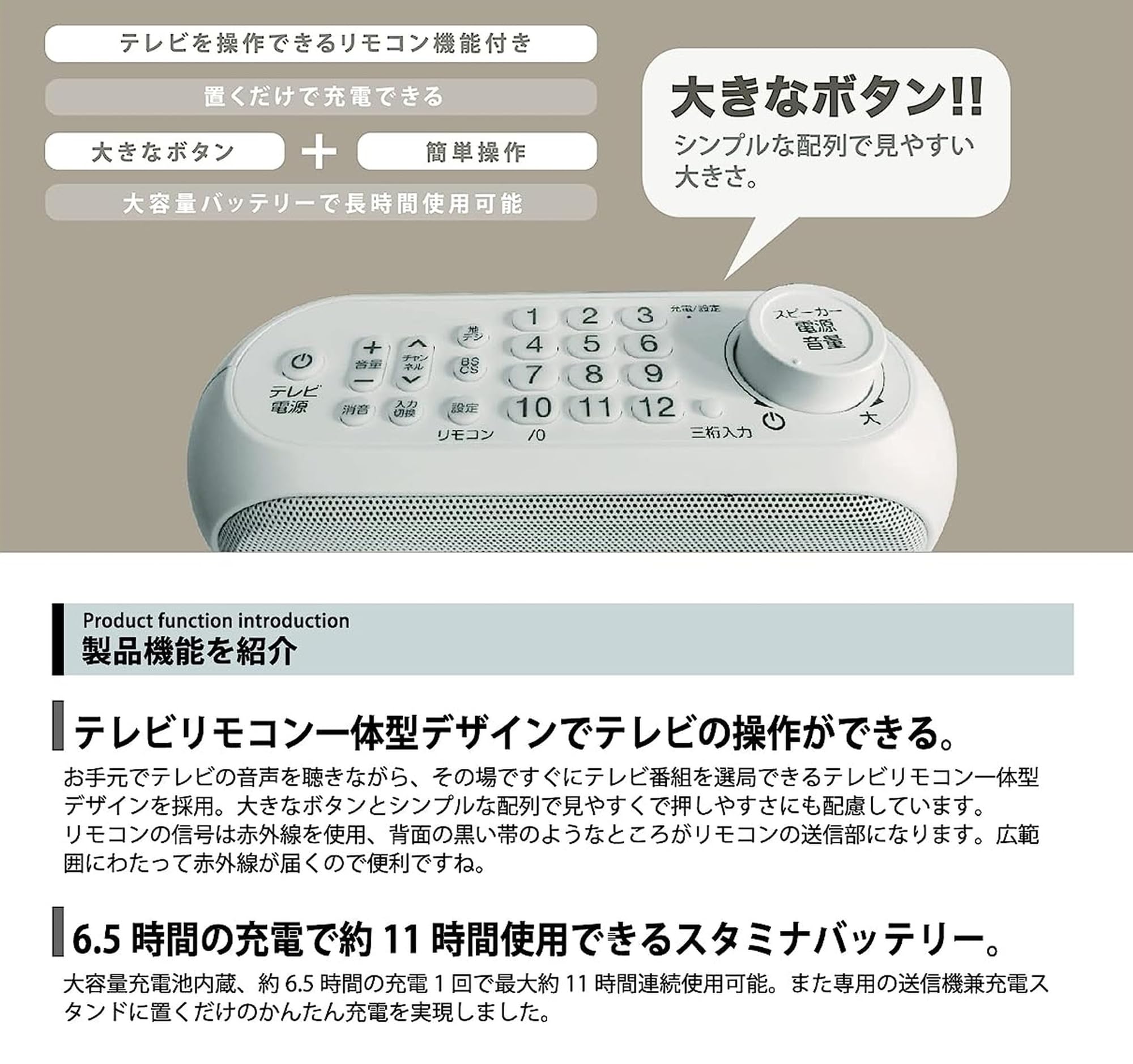 Amazon.co.jp: 東京Deco ワイヤレス 手元スピーカー リモコン機能付き