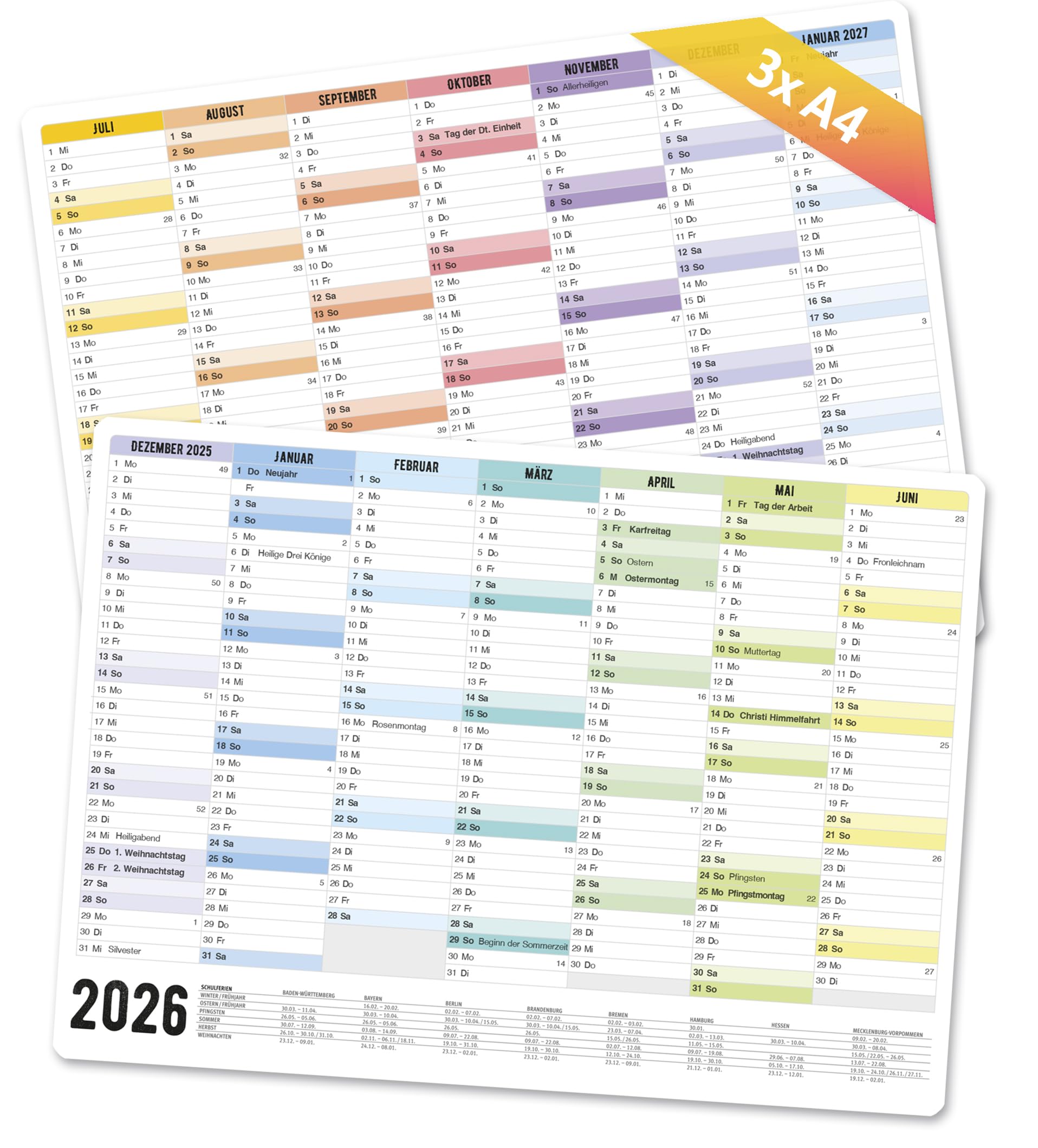 Edition Seidel Calendrier 2026 De Qualité Supérieure - Motif Bergers - Format A4 - Calendrier