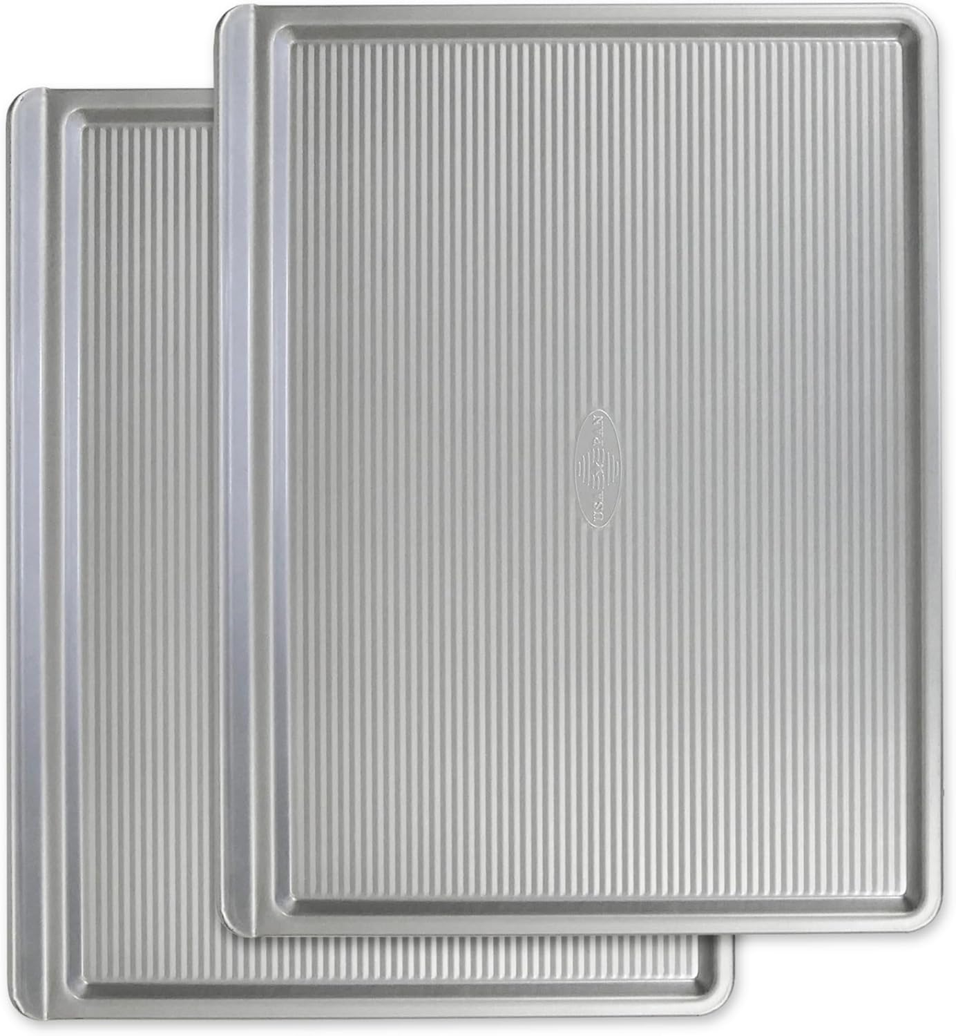 USA Pan Bakeware Cookie Sheet, Large, Warp Resistant Nonstick Baking Pan, Made in the USA from Aluminized Steel,Silver - Thumbnail 2