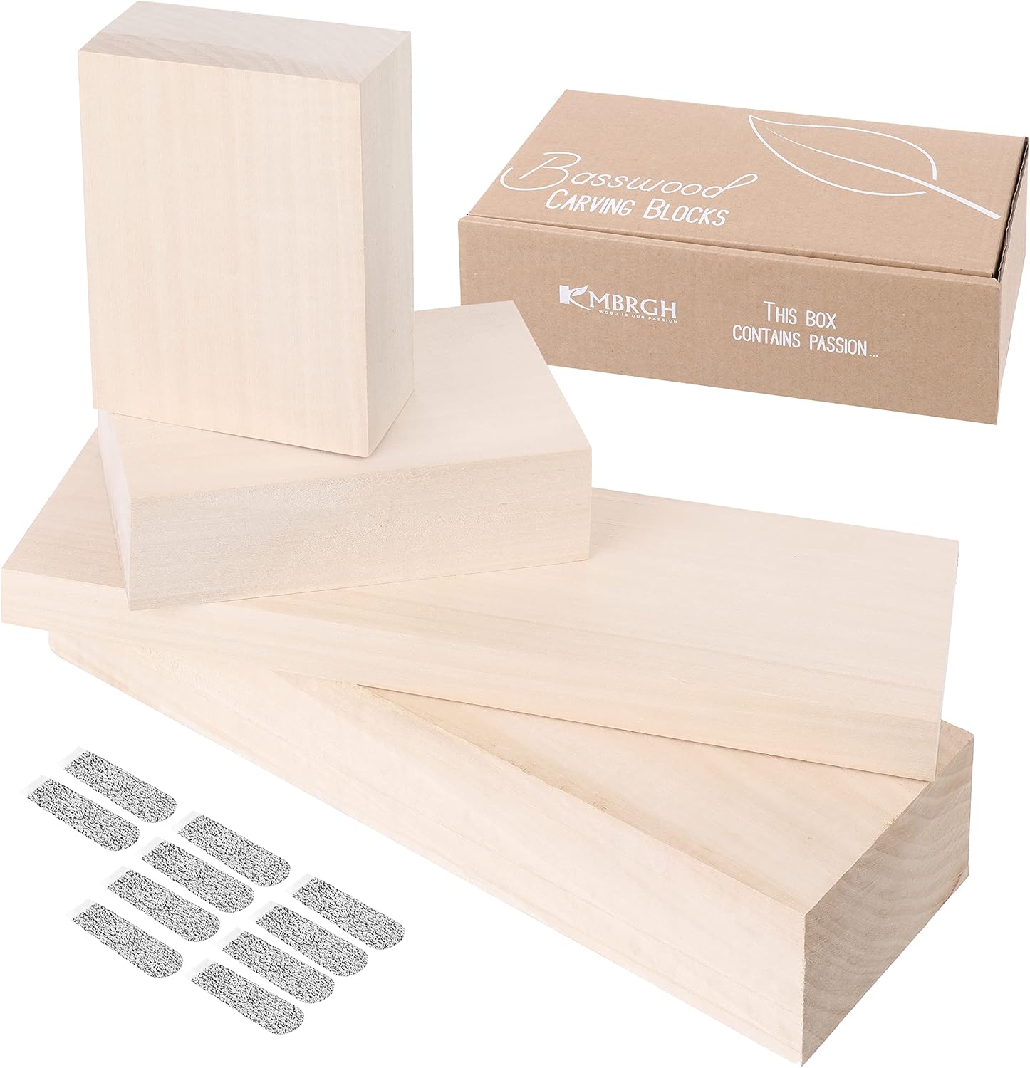 Basswood Carving Blocks 4 Large pcs Linden Wood Whittling Kit for