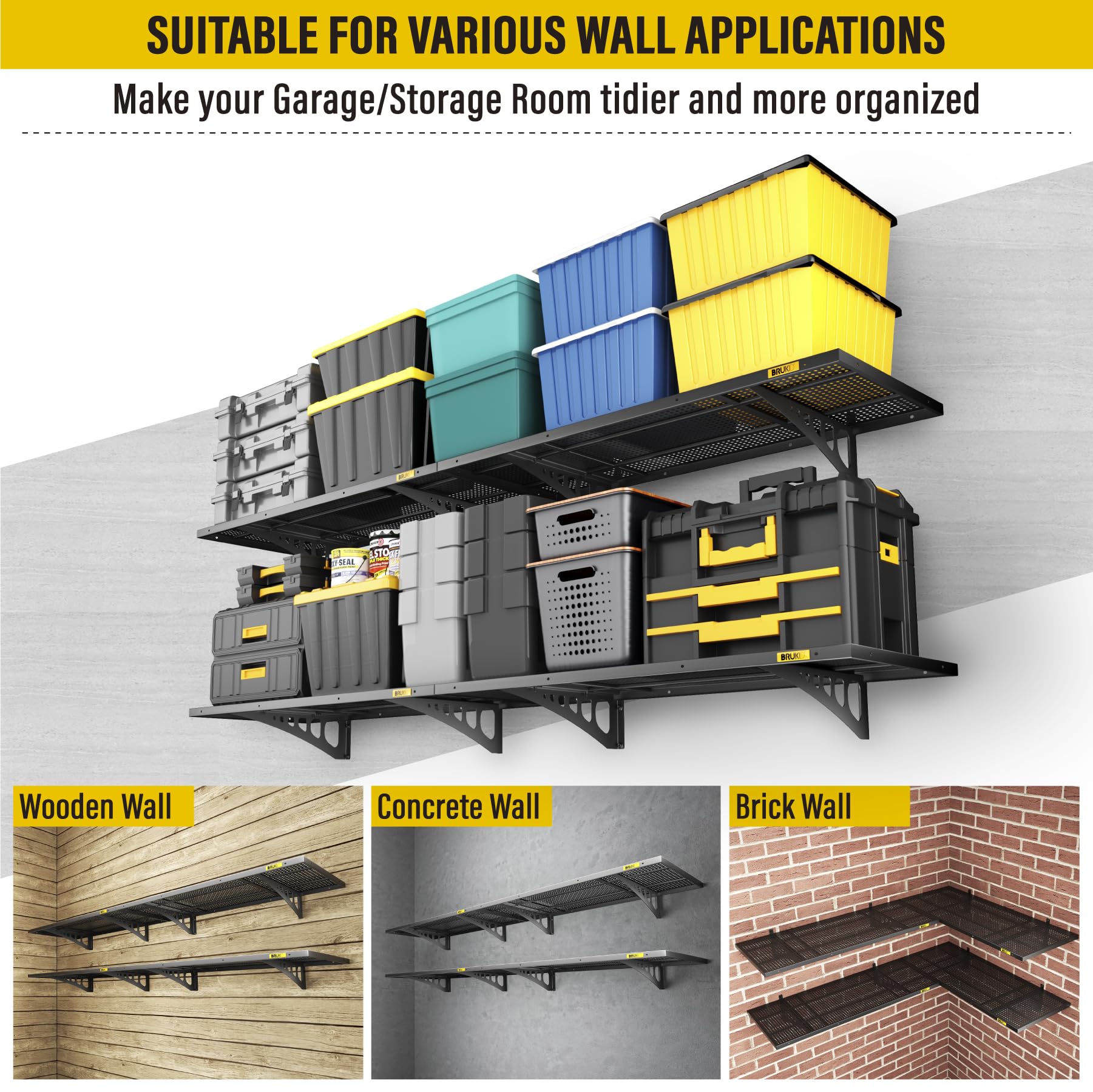 Amazon.com: Brukid 4Pack 1.64x4ft Adjustable Metal Garage Wall