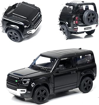 KiNSMART - Land Rover Defender 90 1:36 Scale 5 Die Cast Metal Model Toy SUV (Jet Black)