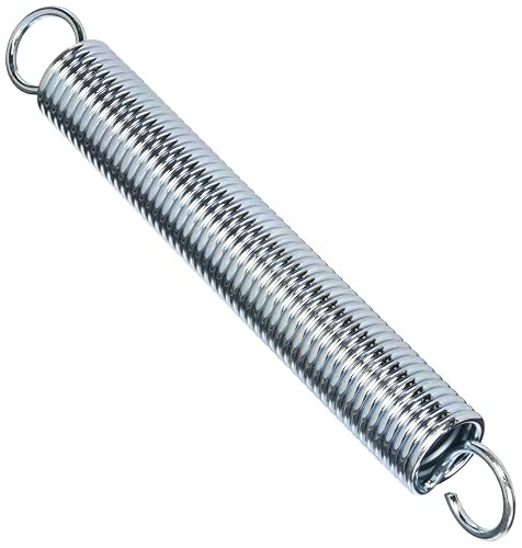 Prime-Line SP 9677 Extension Spring, Spring Steel Construction, Nickel-Plated Finish, 0.148 GA x 1-1/4 In. x 10 In., Single Loop Open (Single Pack)