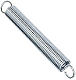Prime-Line SP 9677 Extension Spring, Spring Steel Construction, Nickel-Plated Finish, 0.148 GA x 1-1/4 In. x 10 In., Single Loop Open (Single Pack)