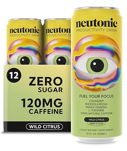 Miniatura 12 de Neutonic Bebida Energética Nootrópica de Productividad Hielo Tropical 12 Latas 120mg Cafeína Natural, Cero Azúcar Apoya la Memoria, Claridad