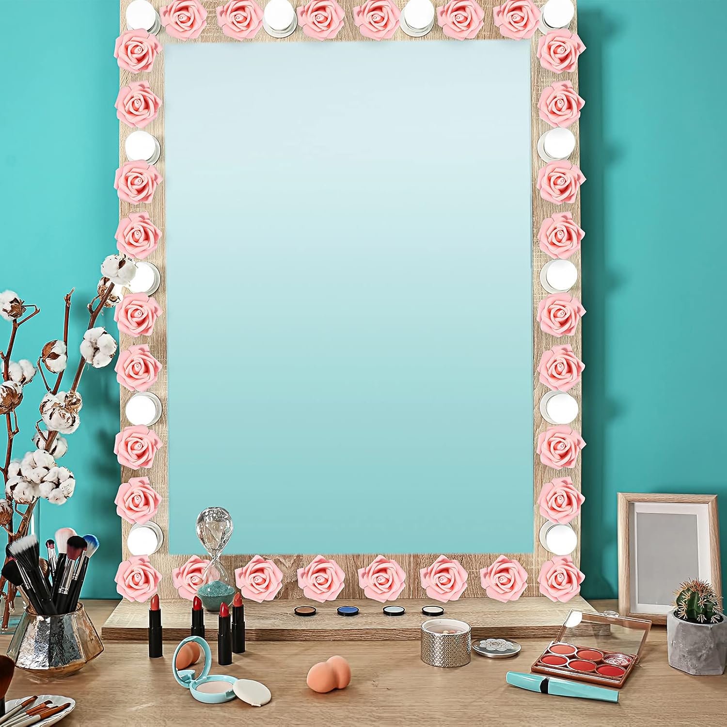 Chuangdi 140 Pack Artificial Roses Flowers Bulk, 1.25 x 3 Inch Foam Flowers Heads for Rose Wall Backdrops Decoration, Wedding Centerpieces, Bouquets DIY Crafts, Bridal Shower(Peach, Ivory) - Image 4