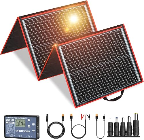 DOKIO Kit Panel Solar Plegable Portátil 160W 18V Monocris…