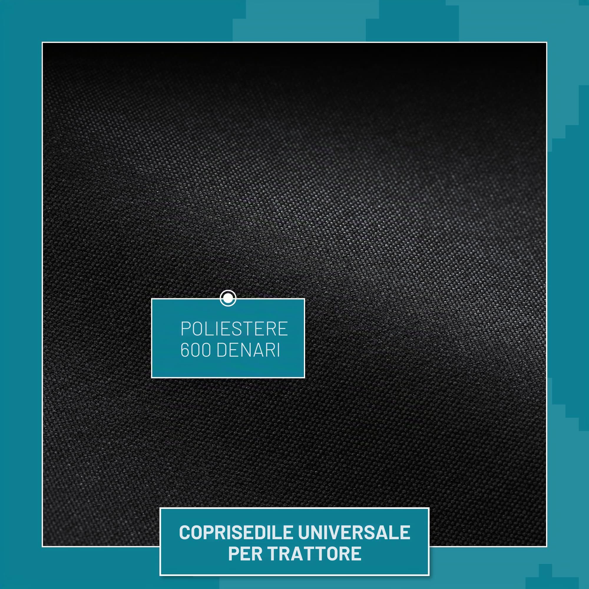 Town And Country - Coprisedile Standard per Trattore o macchinari, Colore: Nero