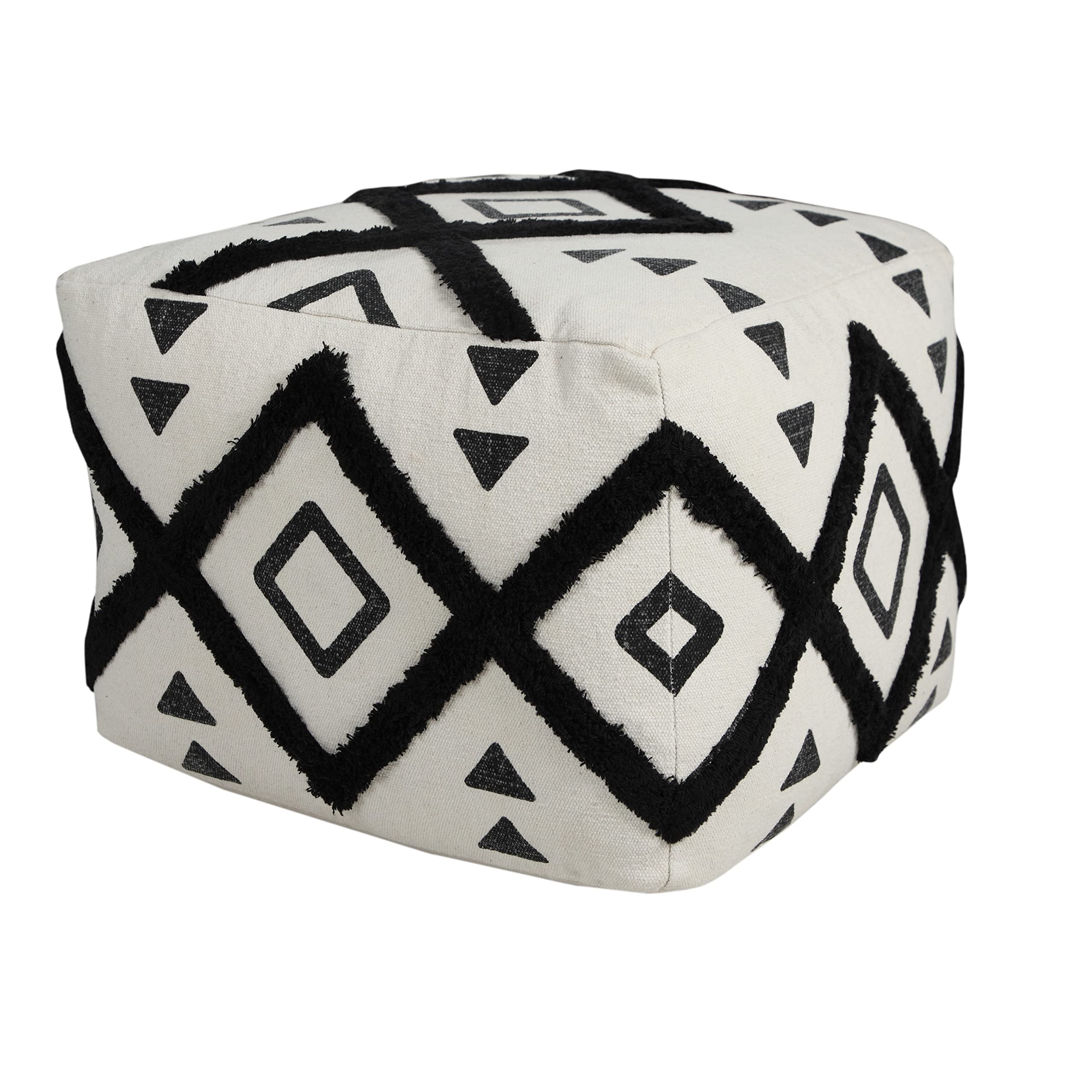 Trade AM Ox Bay White/Black Diamond Pouf
