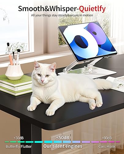 Miniatura 91 de Okin Escritorio eléctrico pequeño de pie, 40 x 24 pulgadas, altura ajustable, color negro, estación de trabajo para oficina en casa Negro