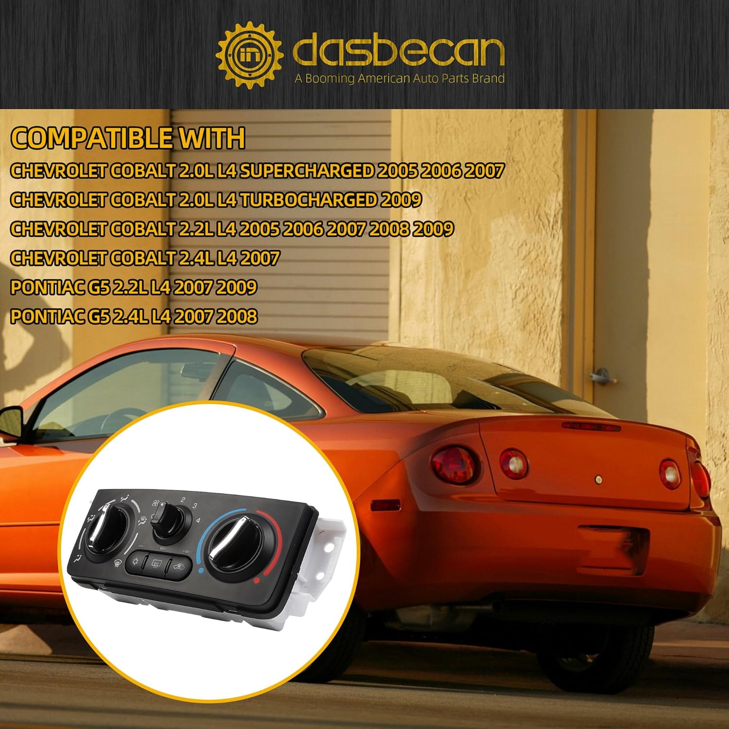 Dasbecan 599-141 A/C Climate Control Module Temperature Control Panel Compatible with Chevrolet Cobalt 2005 -2009 Pontiac G5 2007-2009 Replaces# 599141