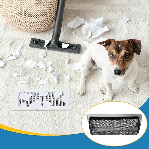 Miniatura 2 de Zonon 6 piezas de cubierta de registro de piso de 4 x 10 pulgadas, campanas de ventilación de piso, pantalla de ventilación, filtros de ventilación