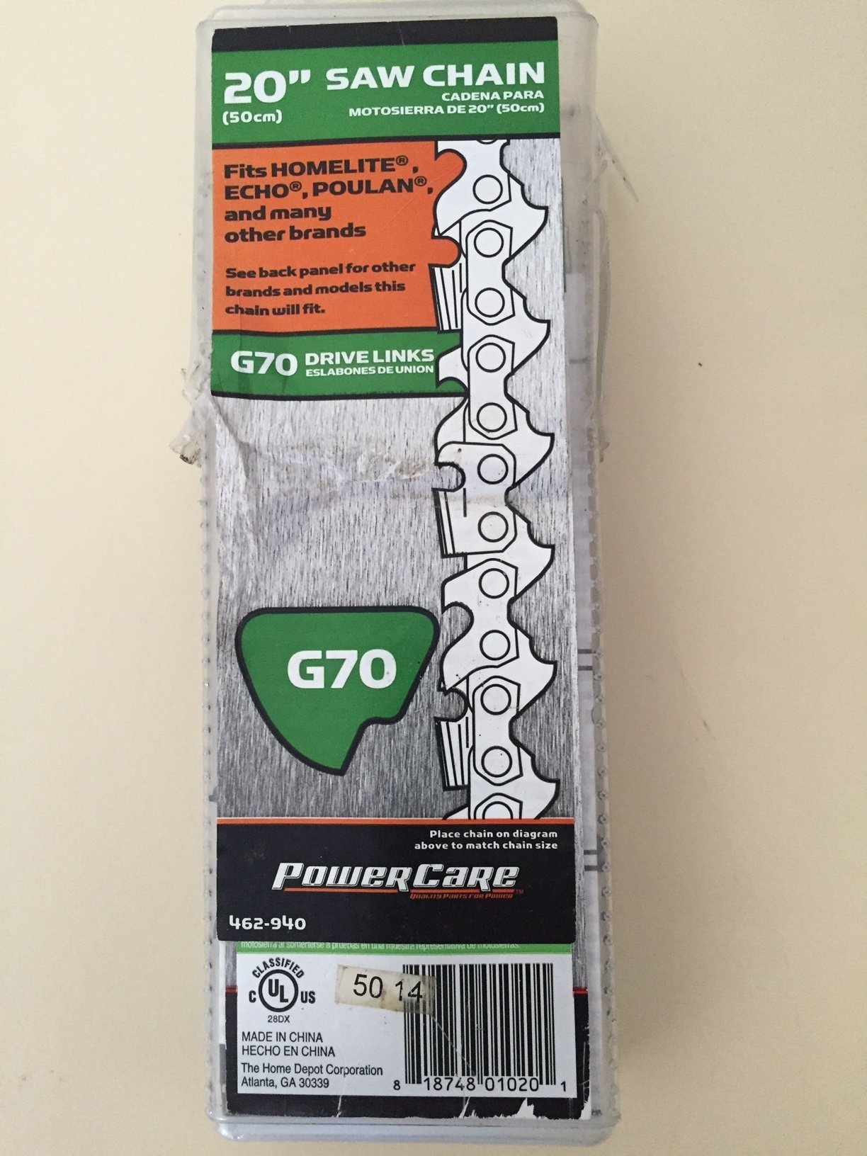 MOSKILA Power Care G70 20 in. Zip-Pack Chainsaw Chain