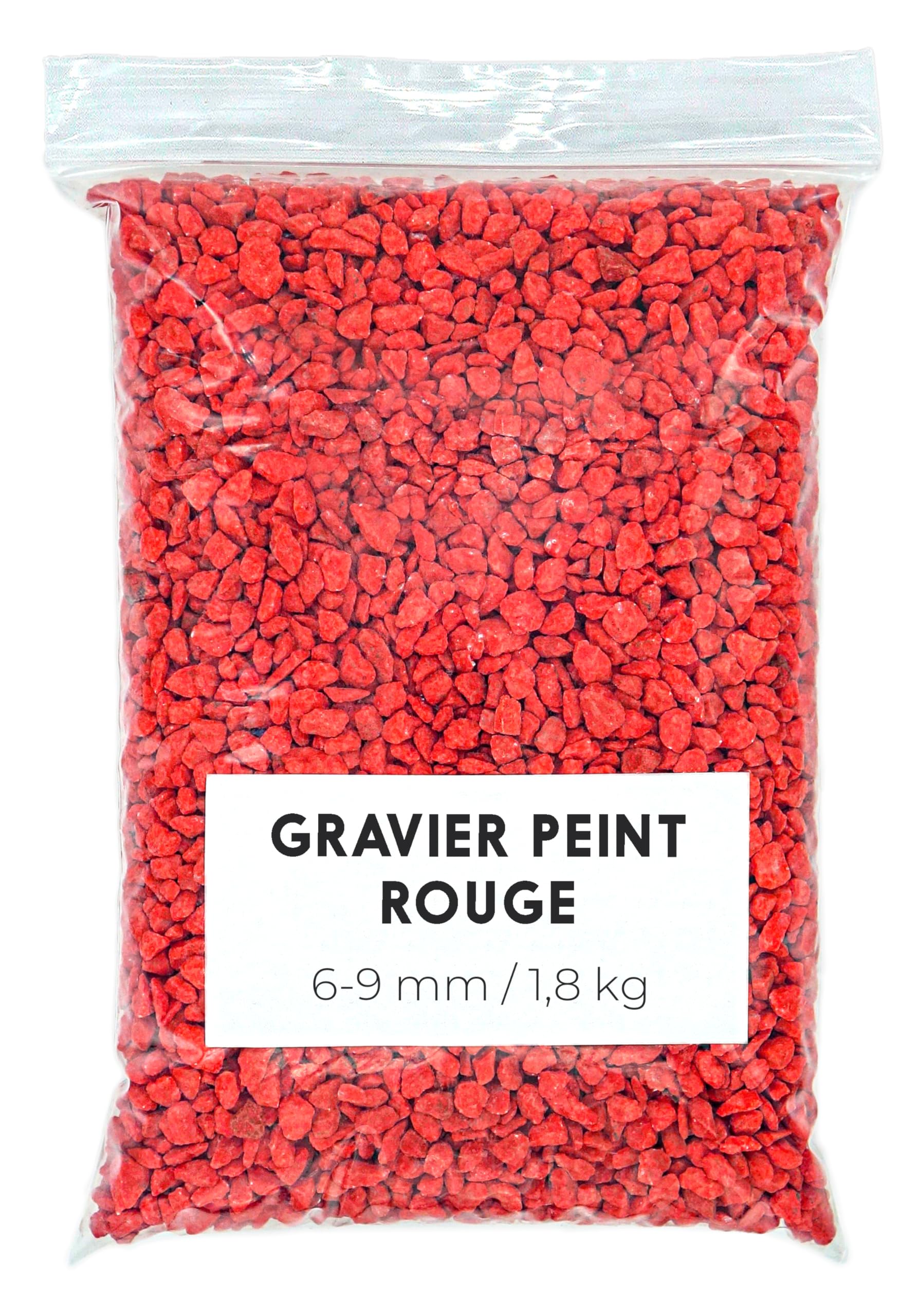 Gravier Coloré Rouge 1,8Kg - Pierres de Couleur - Gravier - Gravier Decoratif - Gravier pour Vases et Pots (6-9 mm) (Rouge)