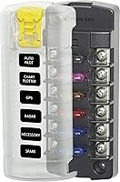 Vista 6 de Blue Sea Systems Bloque de fusibles de cuchilla ST 5025 Circuitos de 6 vías con bus negativo y cubierta, 100 amperios