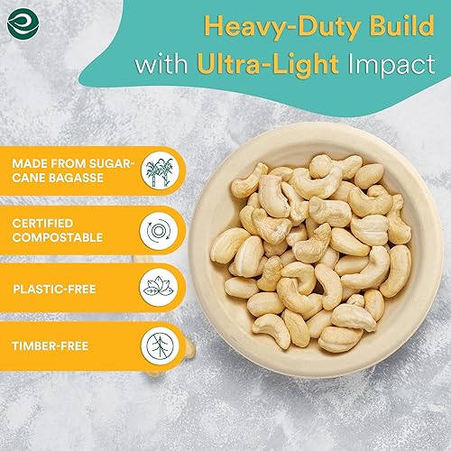 Miniatura 2 de ECO SOUL Cuencos de sopa 100% compostables de 16 onzas 2 paquetes de 100 Cuencos desechables resistentes I Tazón de papel resistente I Ensaladera