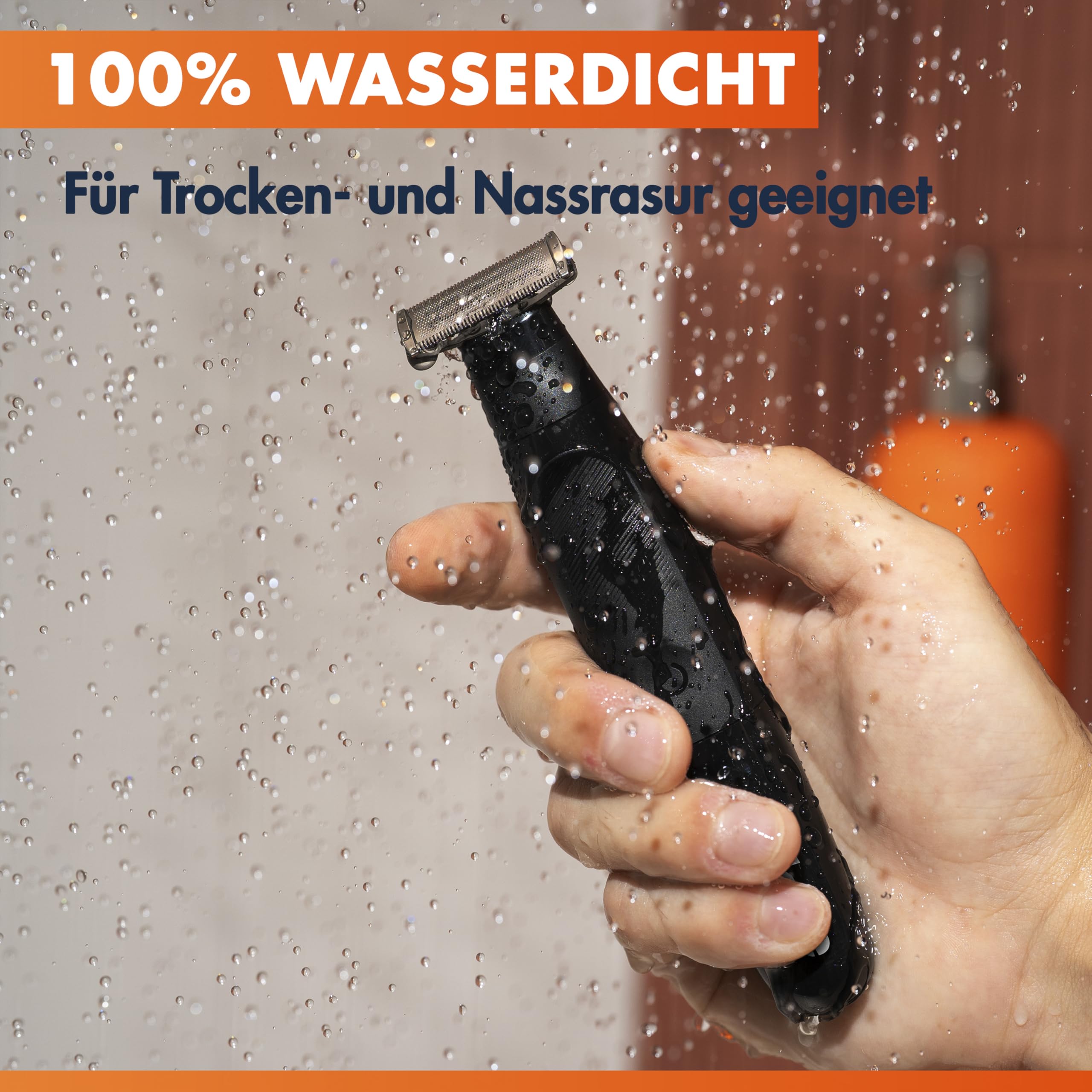 Gillette Fusion One Hybrid Rasierer Herren Elektrisch, Schwarz - Barttrimmer Und Körperrasierer, Bodygroom, 45-Min Akku, Powered von Braun, Wasserdichter Trimmer, Inkl. 3 Kammaufsätze Und 1 Körperkamm