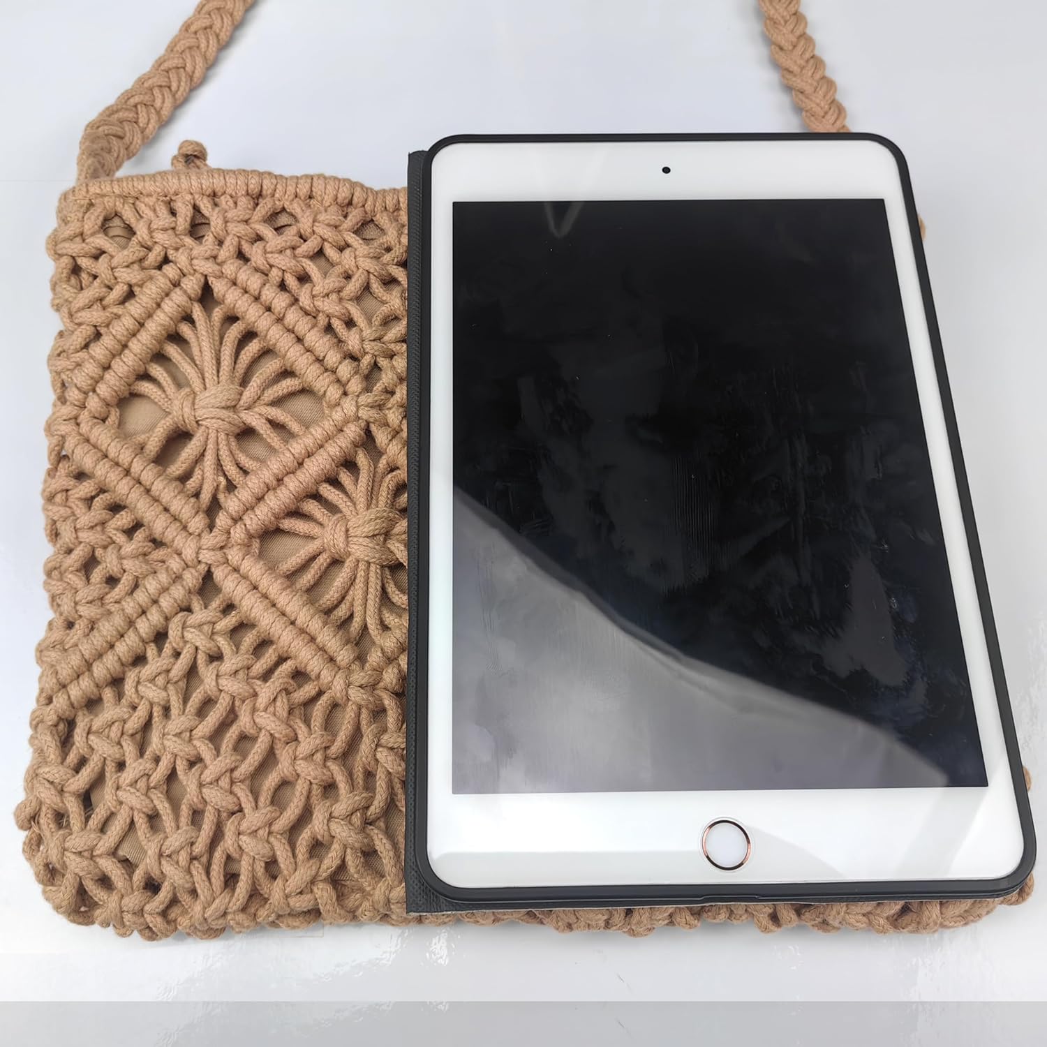 Boho Crossbody Handbag,Handwoven cotton rope Shoulder Bag,Summer Beach Clutches Bags for Women - Image 3