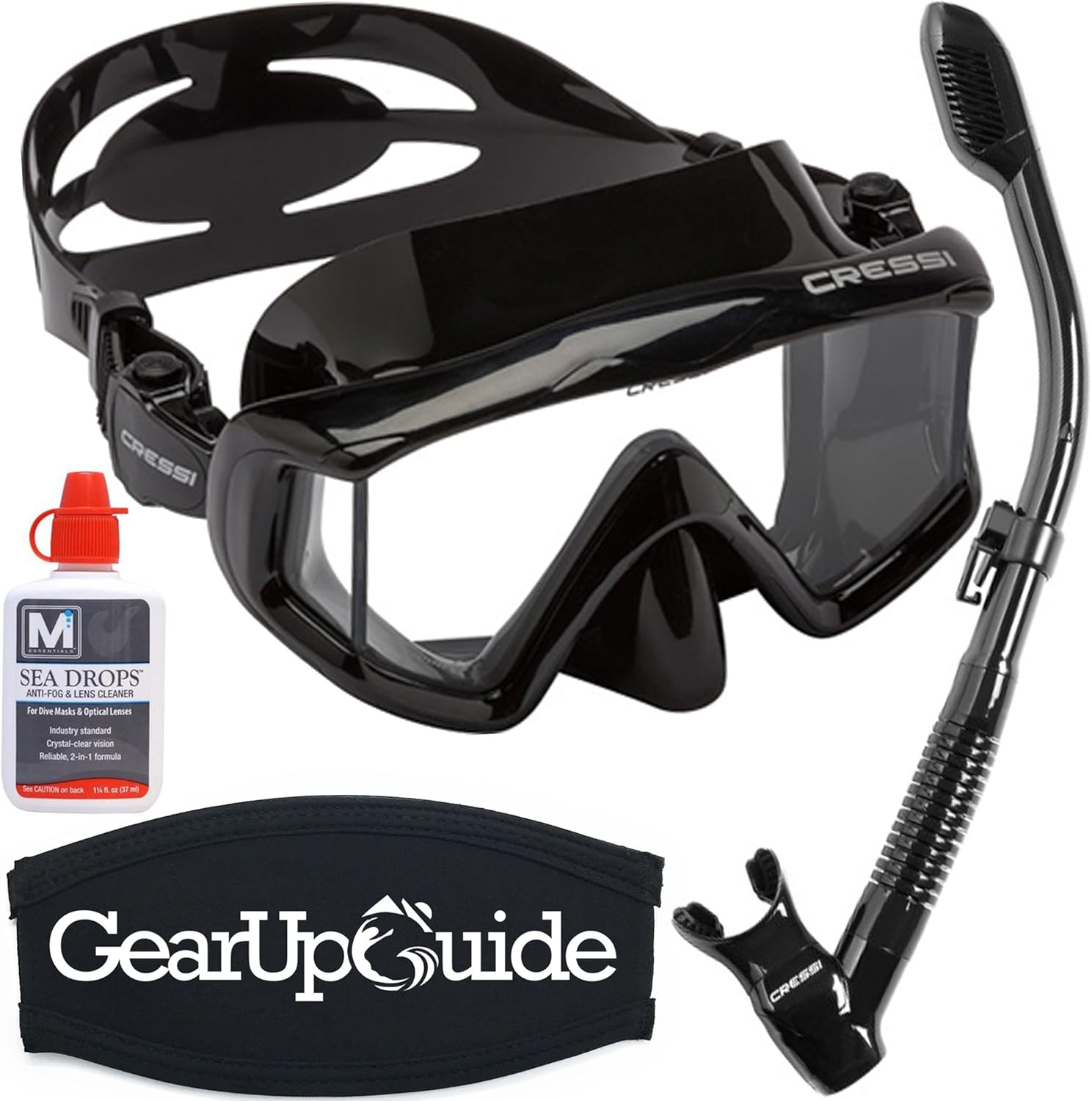 Cressi Complete View Scuba Diving Mask Set w/Dry Snorkel