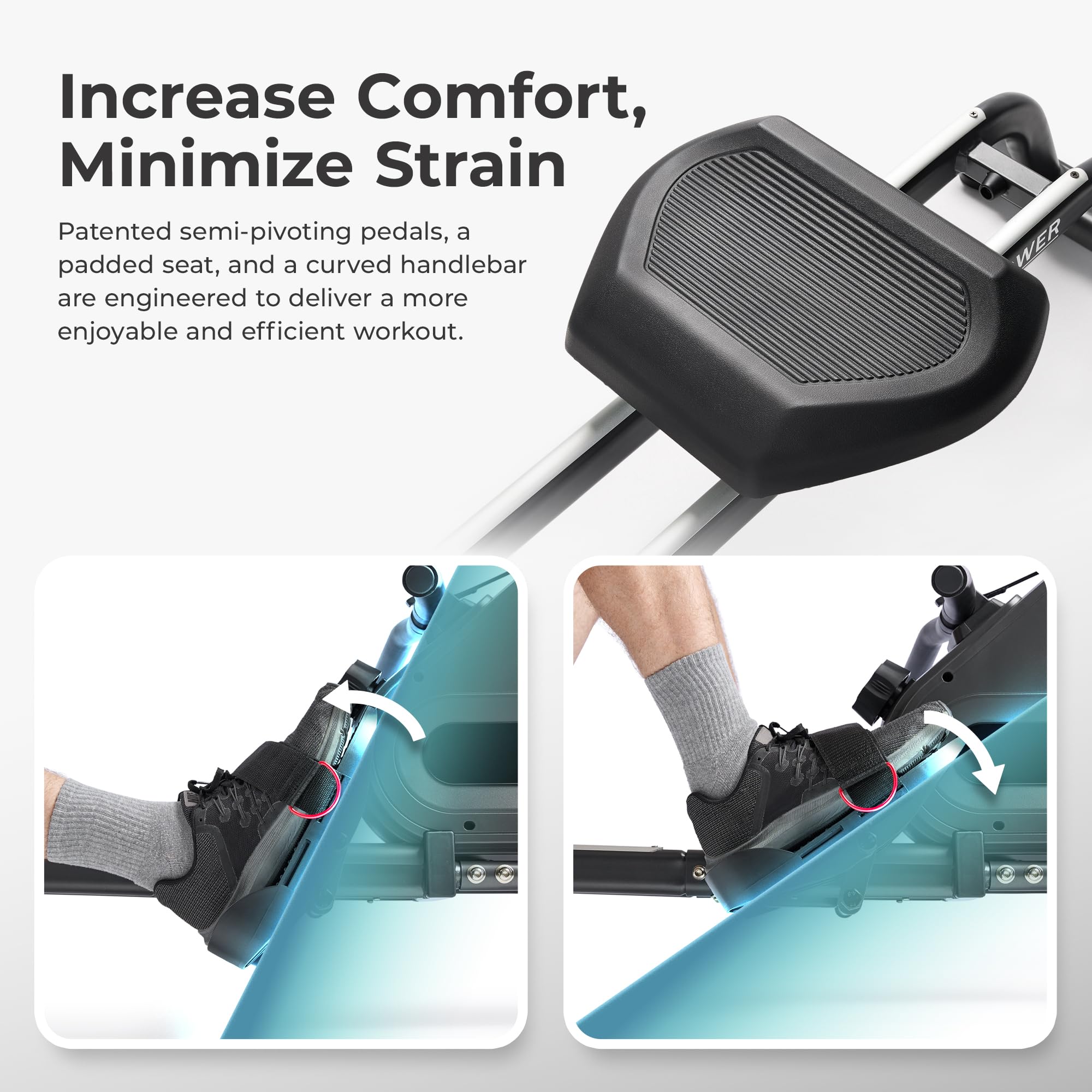 Sunny Health & Fitness Magnetic Rowing Machine for Home Exercise, Quiet & Smooth Rower with Compact Storage and Optional Free SunnyFit App Connectivity - 5