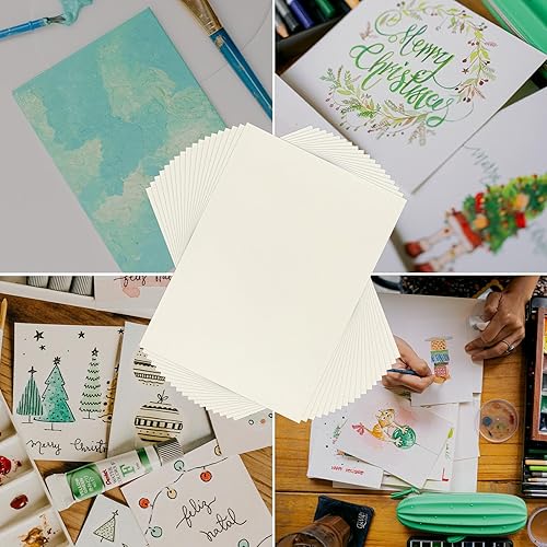 Miniatura 5 de 120 piezas de papel de acuarela de algodón blanco de 230 GSM, papel de acuarela para niños, para estudiantes, adultos, pintura, obras de arte,
