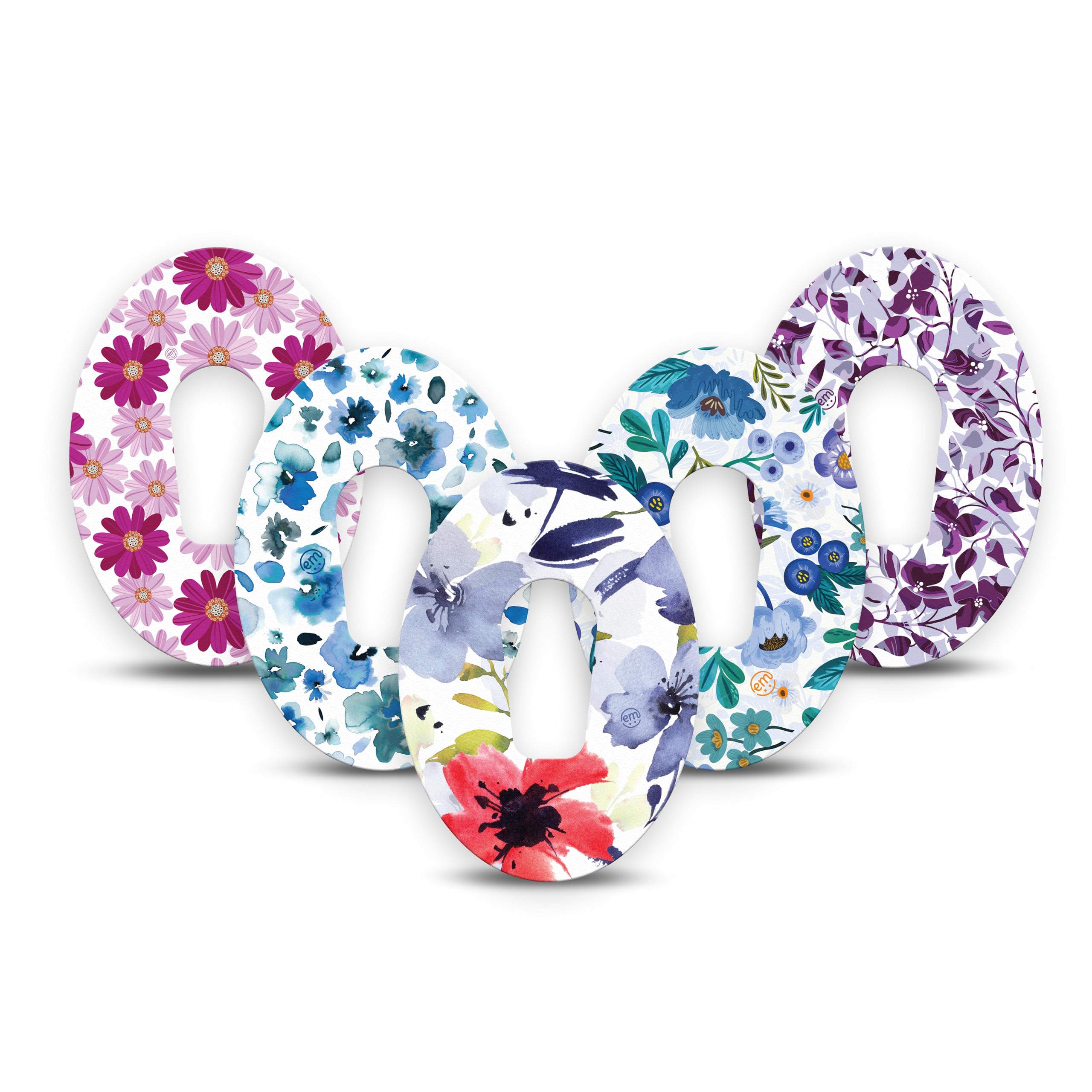 ExpressionMedAdhesive Patch for Dexcom G6 (5-Pack) - Made in The USA, Waterproof, Split Backing, CGM Tape (Flower Bomb)