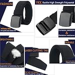 Mens Belt Web, Nylon Canvas Casual Belt with Plastic Buckle Breathable for Work Sports, Easy Trim to Fit 27-49" Waist