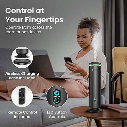 Miniatura 4 de MajesticMist Difusor de aceite esencial sin agua, difusor de aroma de aire frío de aluminio recargable para habitaciones grandes de hasta 1000 pies