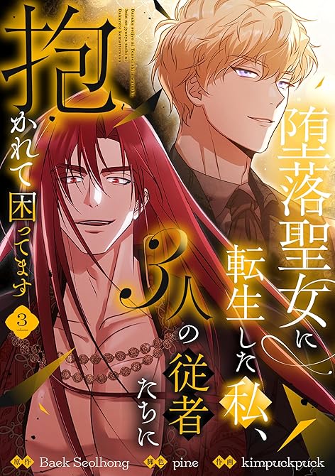 『堕落聖女に転生した私、3人の従者たちに抱かれて困ってます【単行本版】 3巻』の表紙イラスト 電子書籍 漫画